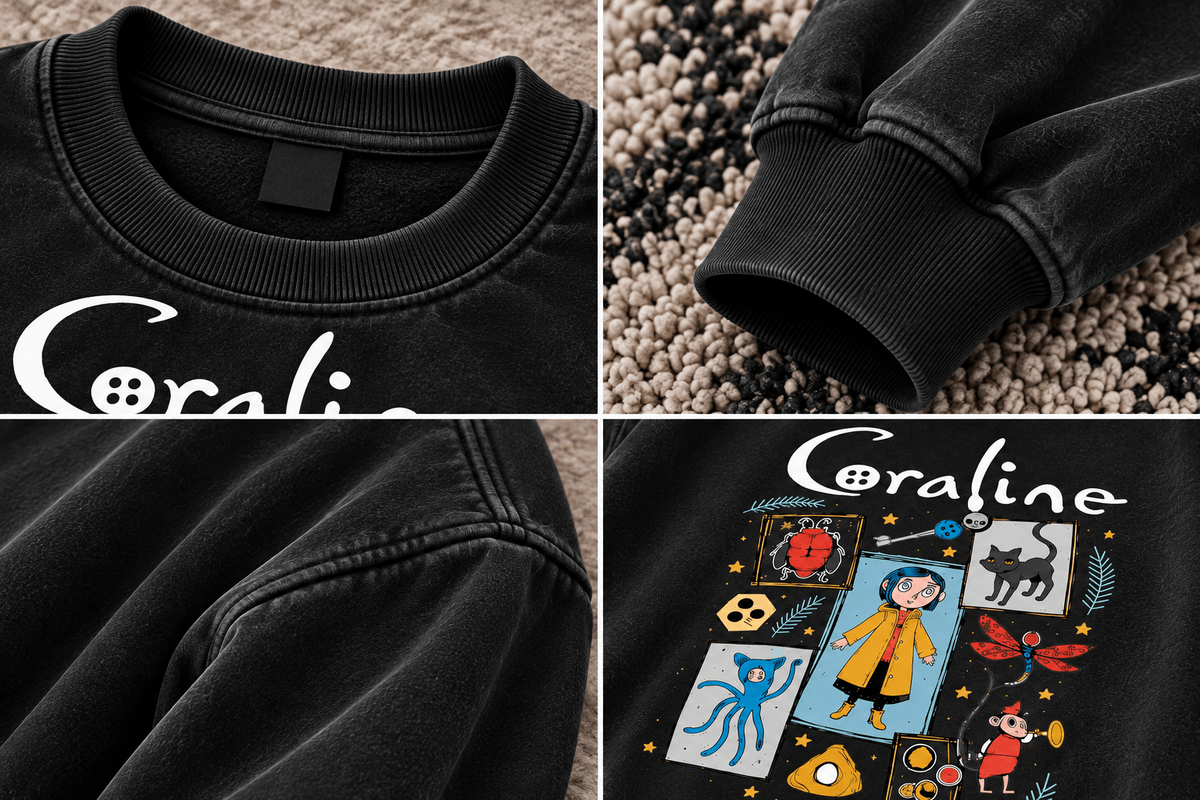 Coraline graphic oversized sweatshirt in charcoal black by TEEZO