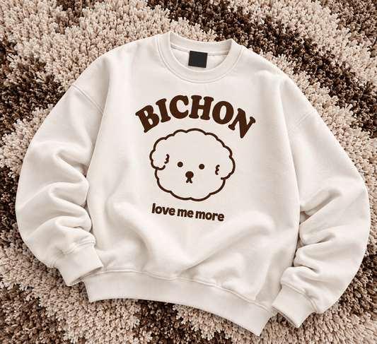 Bichon Love Sweatshirt: Cute Oversized Style for Dog Lovers - Teezo