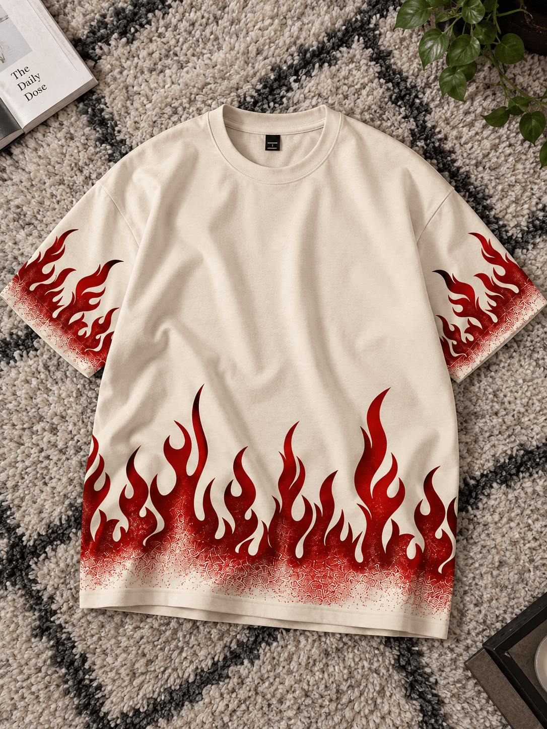 Red Flame Oversized T-Shirt — A Statement of Bold Streetwear - Teezo