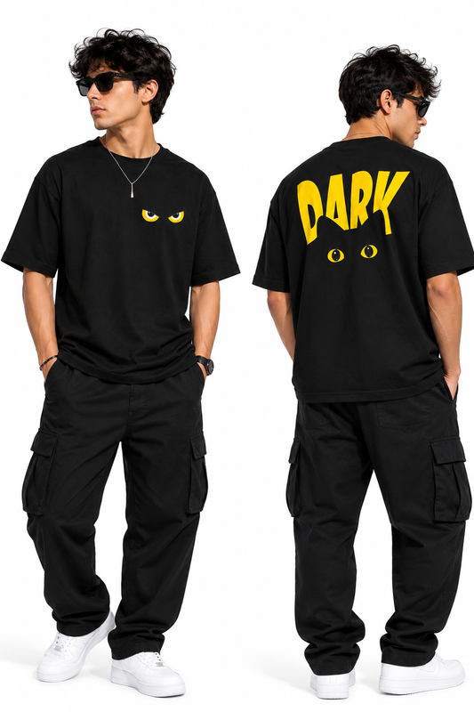 Dark Cat| 190 GSM Premium Oversized T-Shirt – TEEZO
