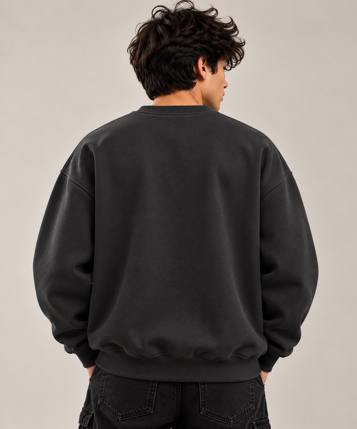 Essential Charcoal Black Sweatshirt – TEEZO