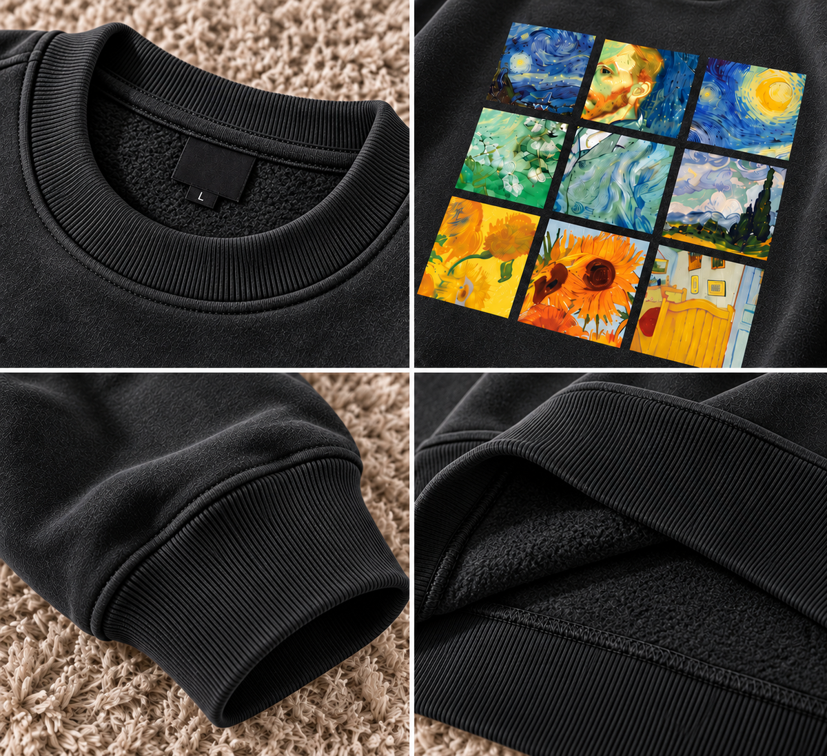 Charcoal black oversized graphic sweatshirt by TEEZO