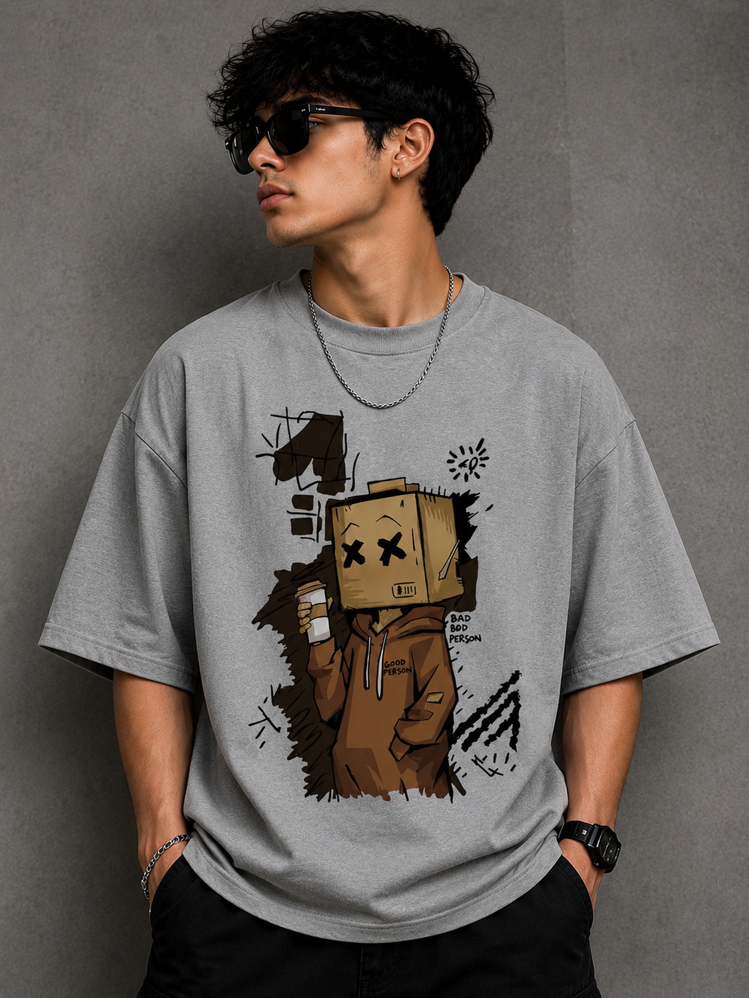 Hidden Identity Oversized Drop Shoulder T-Shirt | Premium Graphic Tee