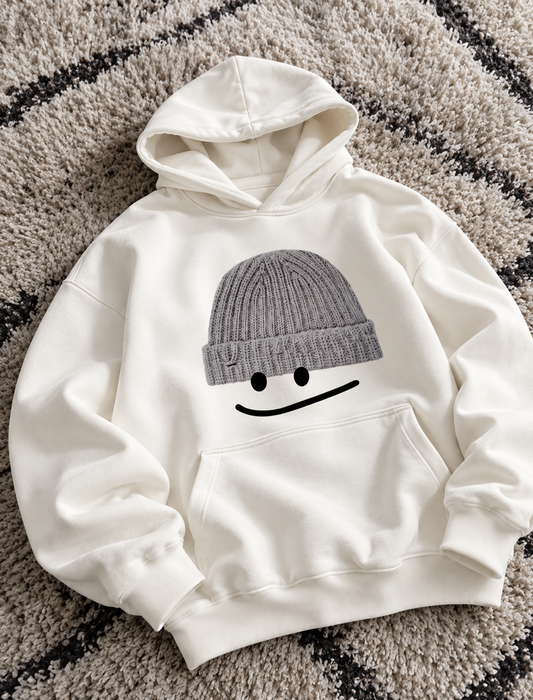 Beanie Smiley Oversized Hoodie