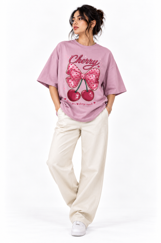 Cherry | 200 GSM Premium Oversized T-Shirt – TEEZO