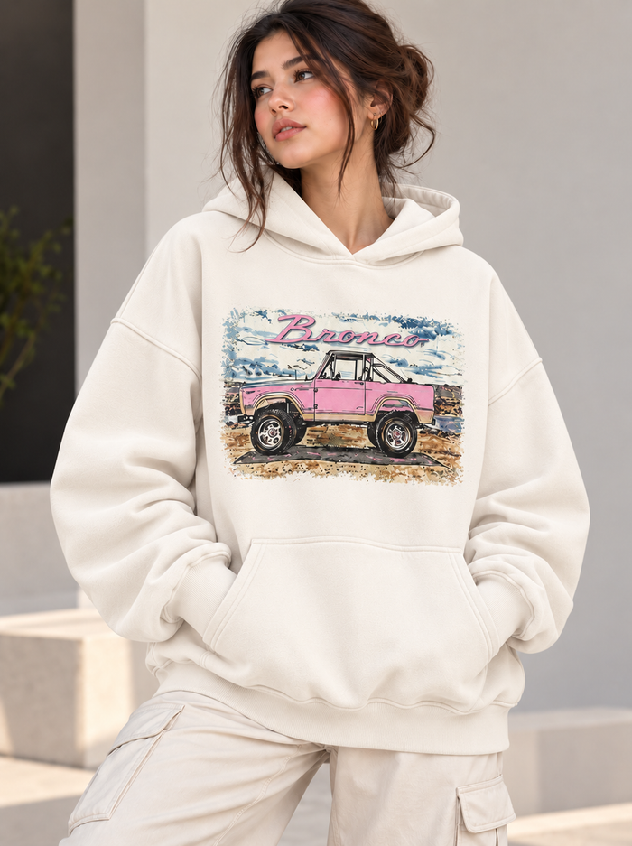 Bronco Oversized Graphic Hoodie