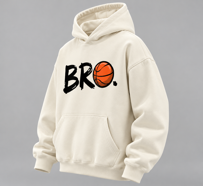 BRO Basketball Oversized Hoodie – Off White | TEEZO