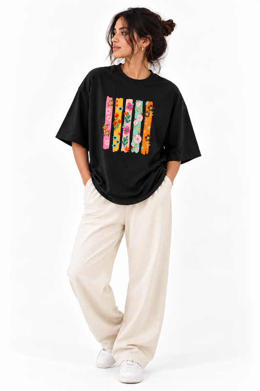 Cool Flowers | 190 GSM Premium Oversized T-Shirt – TEEZO