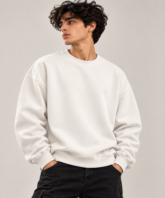 Everyday Powder White Sweatshirt – TEEZO