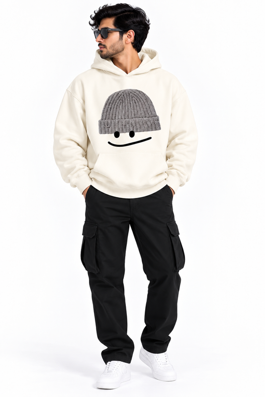 Beanie Smiley Oversized Hoodie