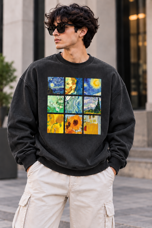 Charcoal black oversized graphic sweatshirt by TEEZO