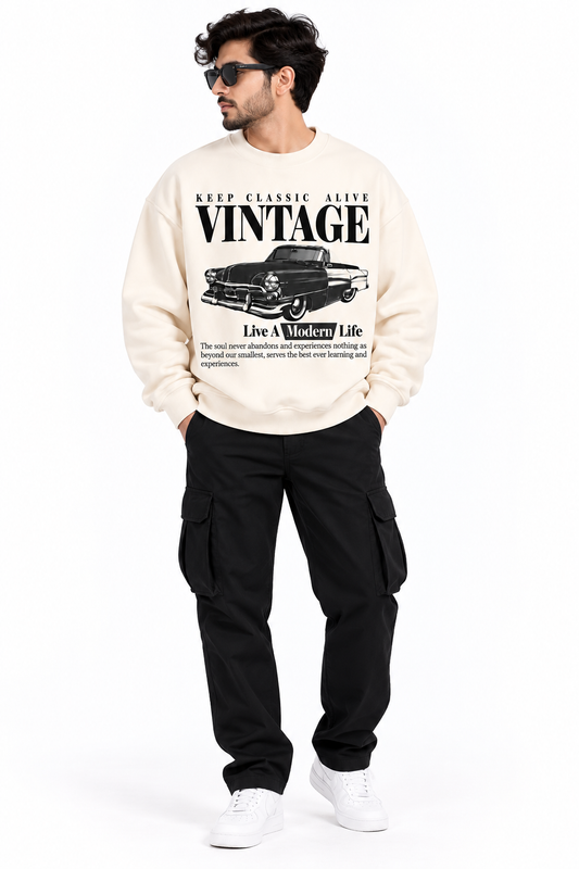 Vintage Car Oversized Sweatshirt