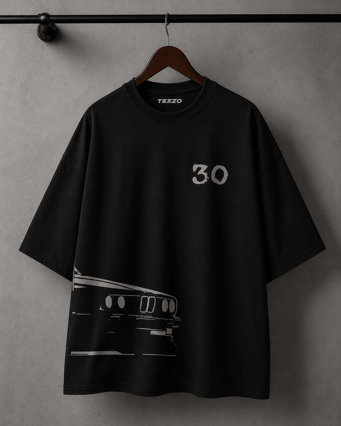 TEEZO Apex 30 (Black) Oversized Drop Shoulder T-Shirt Pakistan