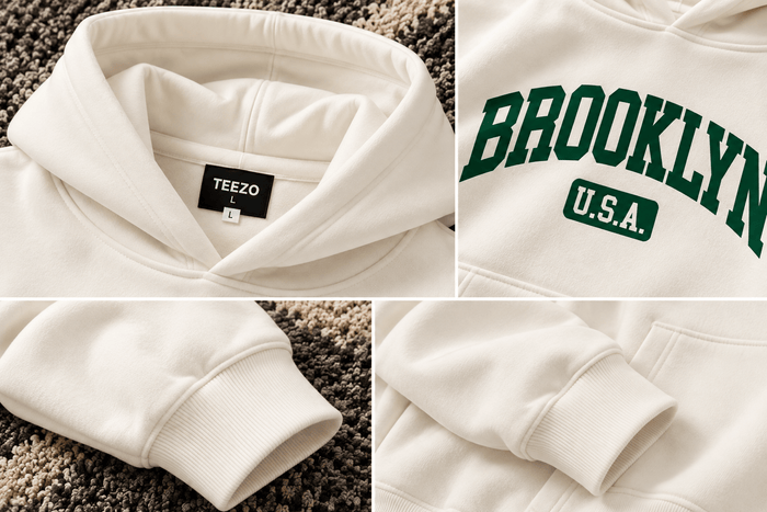 Brooklyn Graphic Oversized Hoodie – Off White | TEEZO