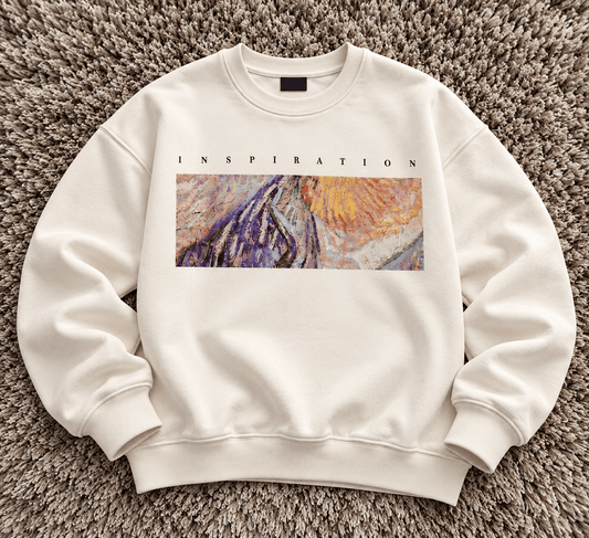 TEEZO Cream Inspiration Oversized Graphic Sweatshirt with Colorful Abstract Artwork