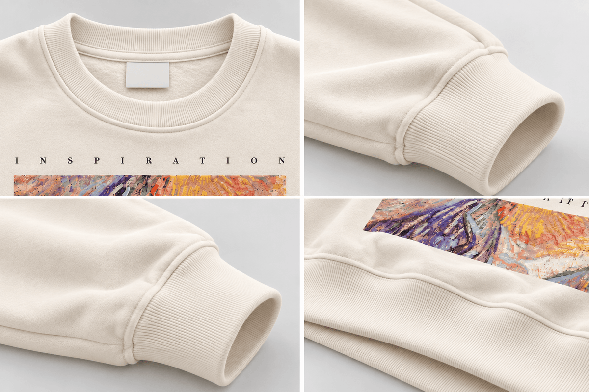 TEEZO Cream Inspiration Oversized Graphic Sweatshirt with Colorful Abstract Artwork