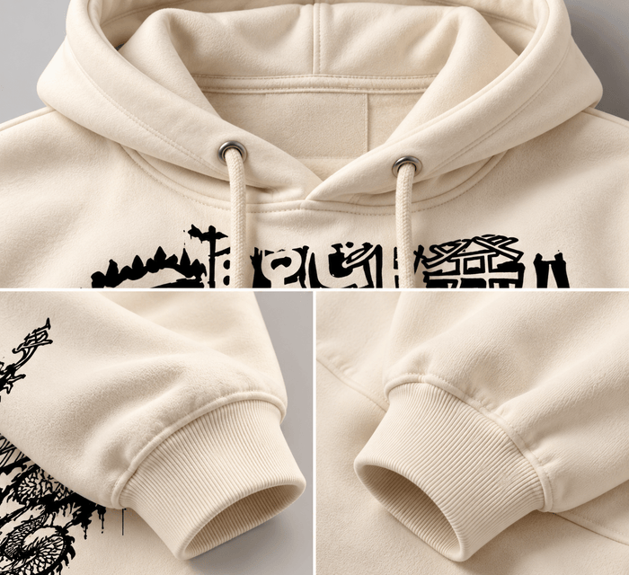 Japanese Dragon Oversized Hoodie – Off White | TEEZO