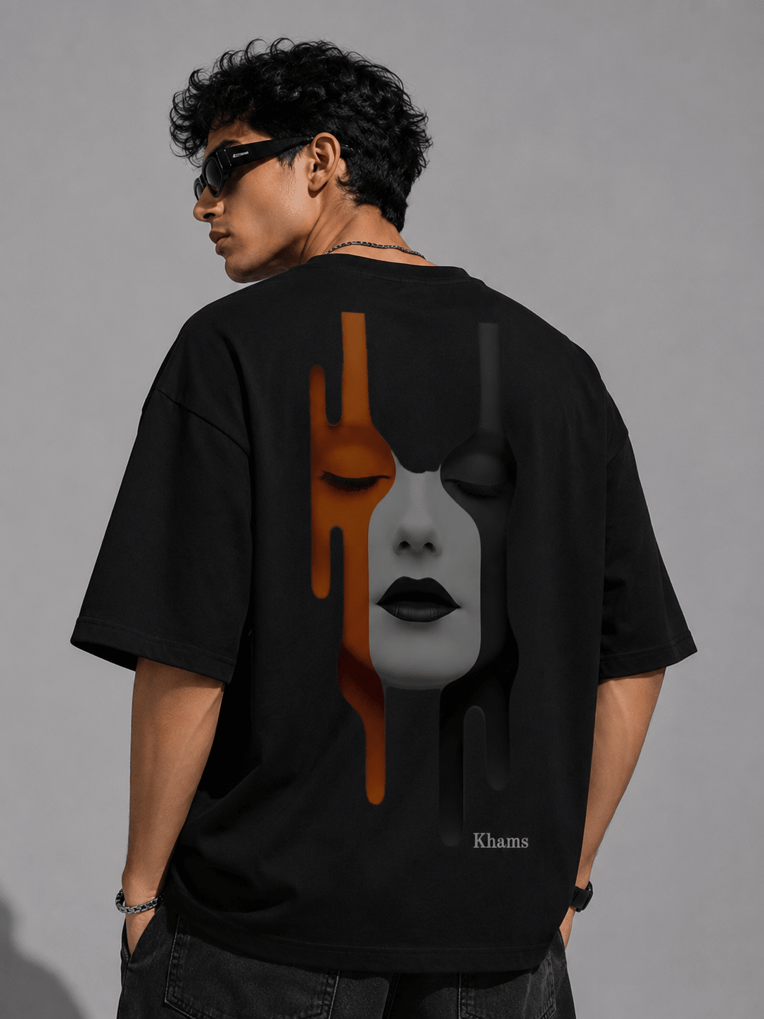 Melting Soul (Black) oversized drop shoulder T-shirt by TEEZO Pakistan