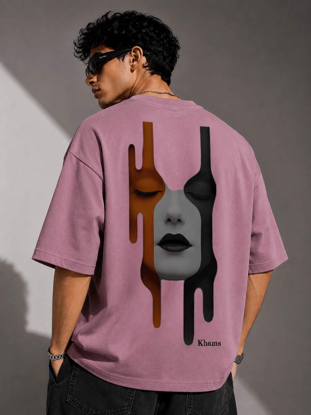 Melting Soul (Pink) oversized drop shoulder T-shirt by TEEZO Pakistan