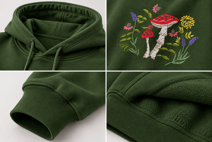 Mushroom Garden Oversized Hoodie – 0live Green