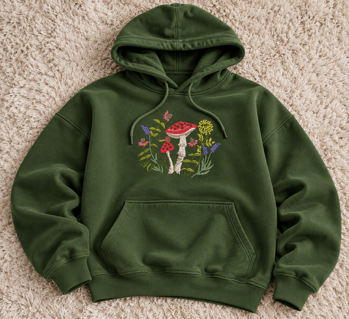 Mushroom Garden Oversized Hoodie – 0live Green