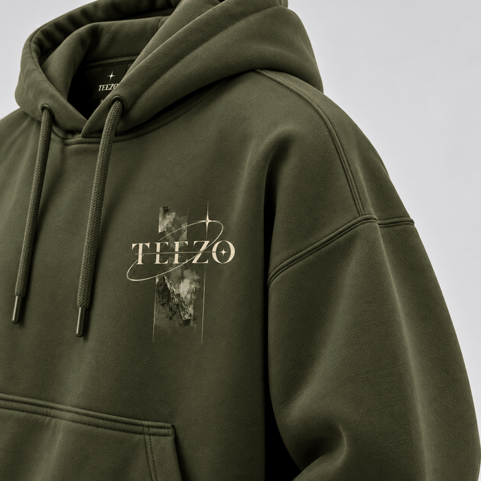 Olive Green Oversized Hoodie | Premium Graphic Streetwear