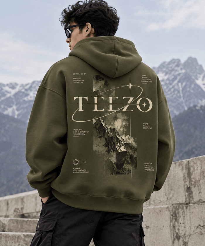 Olive Green Oversized Hoodie | Premium Graphic Streetwear