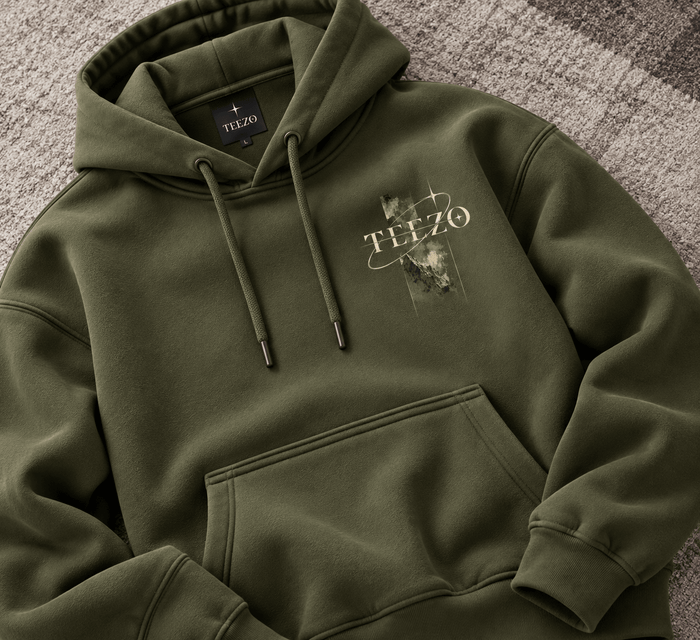 Olive Green Oversized Hoodie | Premium Graphic Streetwear