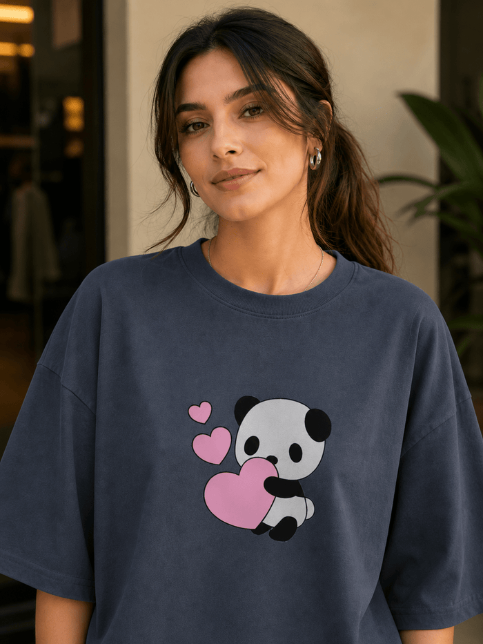 Panda | 200 GSM Premium Oversized T-Shirt – TEEZO