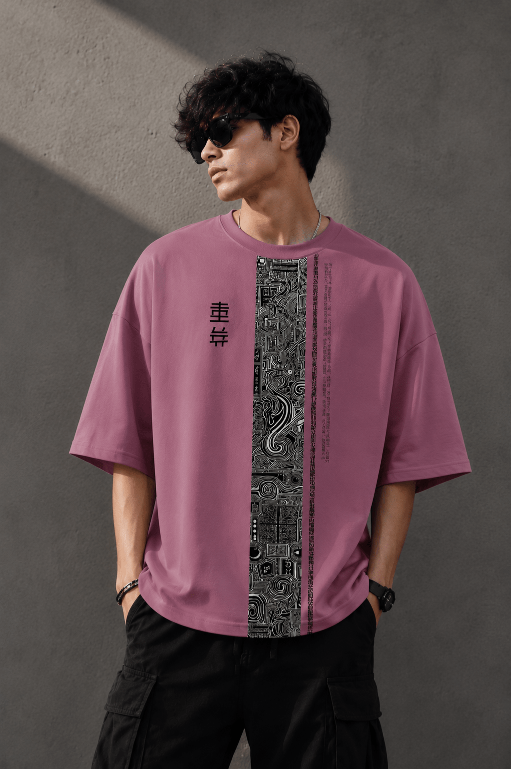 Quote (Pink) oversized drop shoulder T-shirt by TEEZO Pakistan