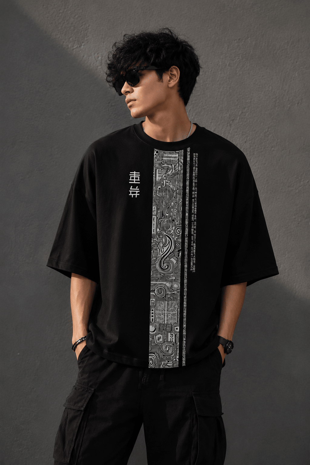 Quote (Black) oversized drop shoulder T-shirt by TEEZO Pakistan