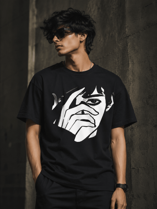 Shadow (Black) oversized drop shoulder T-shirt by TEEZO Pakistan