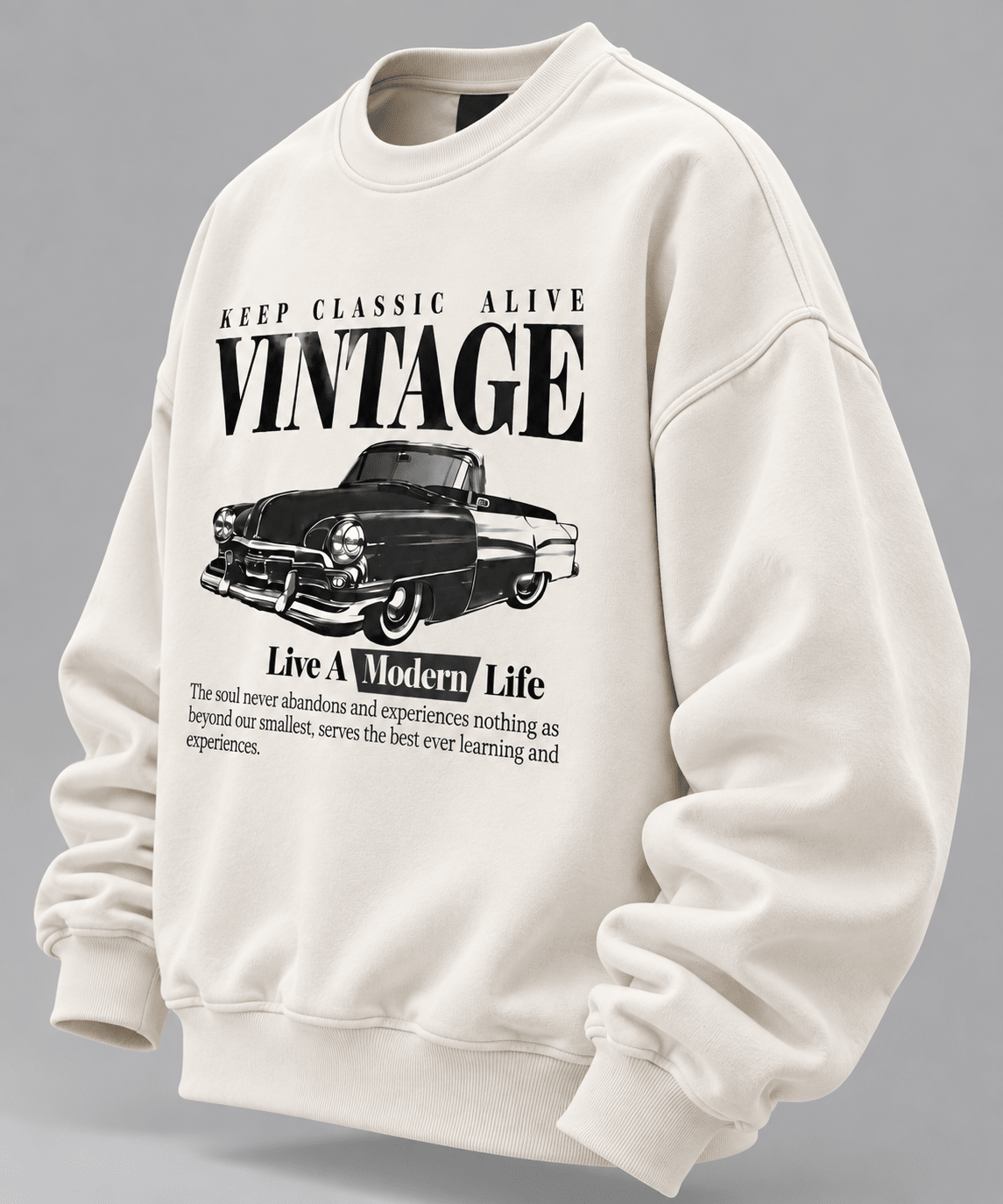 TEEZO vintage automotive graphic sweatshirt streetwear