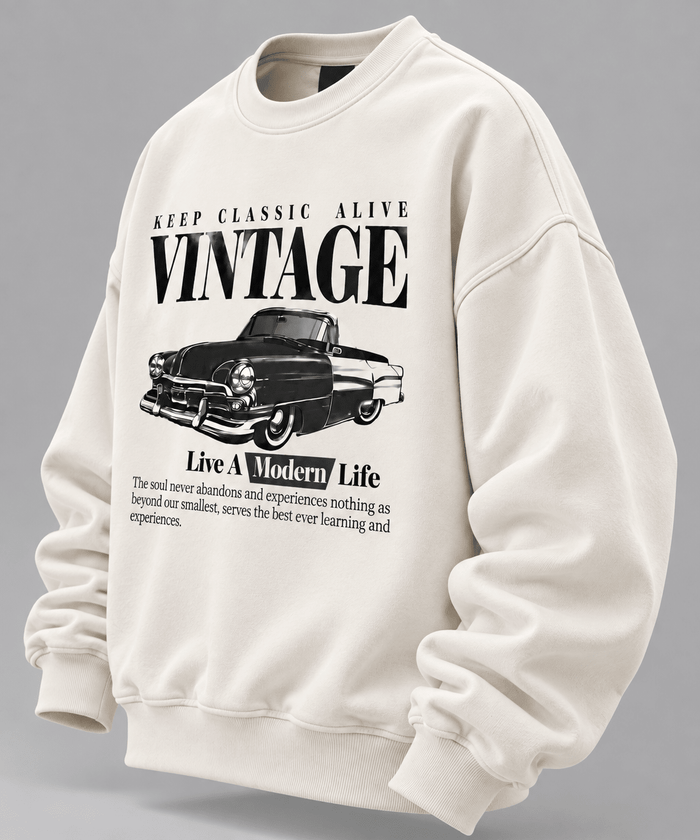 Vintage Car Oversized Sweatshirt